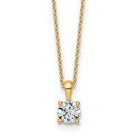 14k 3/4ct Lab Grown Dia VS/SI+ G+ Comp 18in 4 Prong Pendant Necklace
