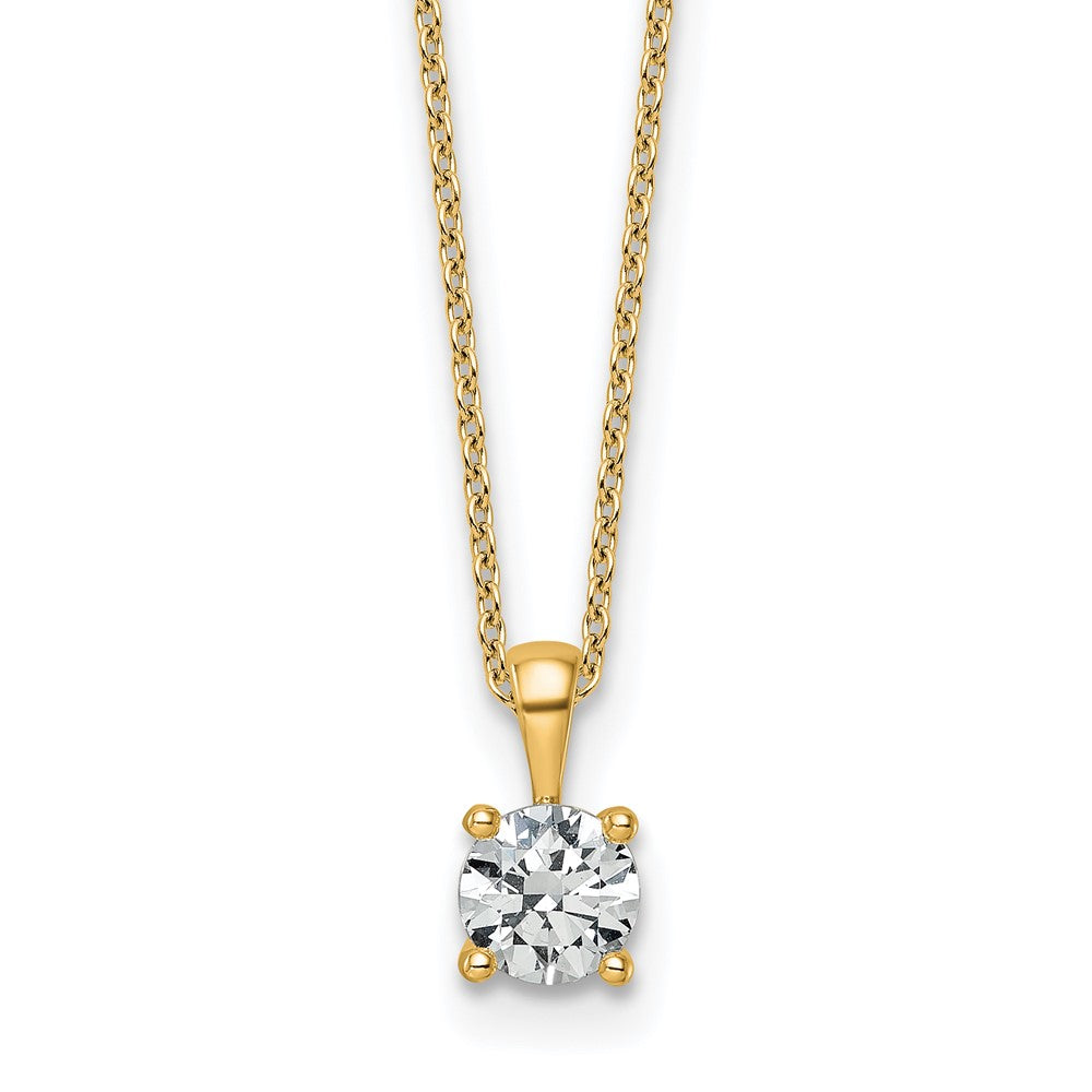 14k 3/4ct Certified Lab Grown Dia VS/SI+ G+ Comp 18in Pendant Necklace