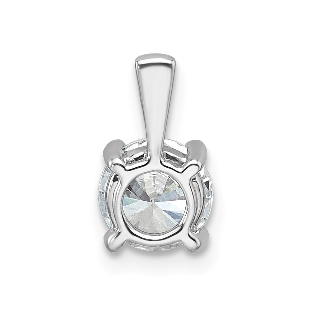 14k White Gold 1 ct Lab Grown Dia VS/SI+ G+ Round Comp 4 Prong Pendant