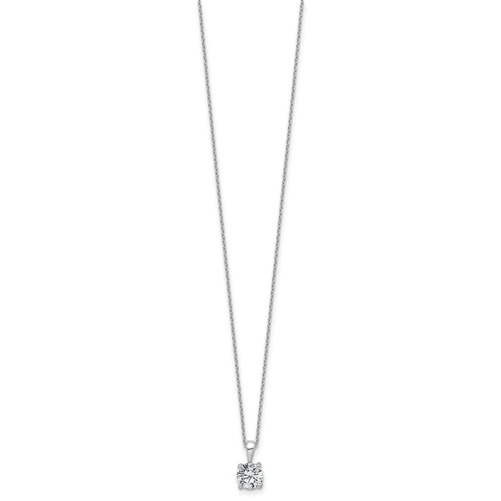 14kw 1ct Cert Lab Grown Dia VS+ F+ Comp 18in 4 Prong Pendant Necklace