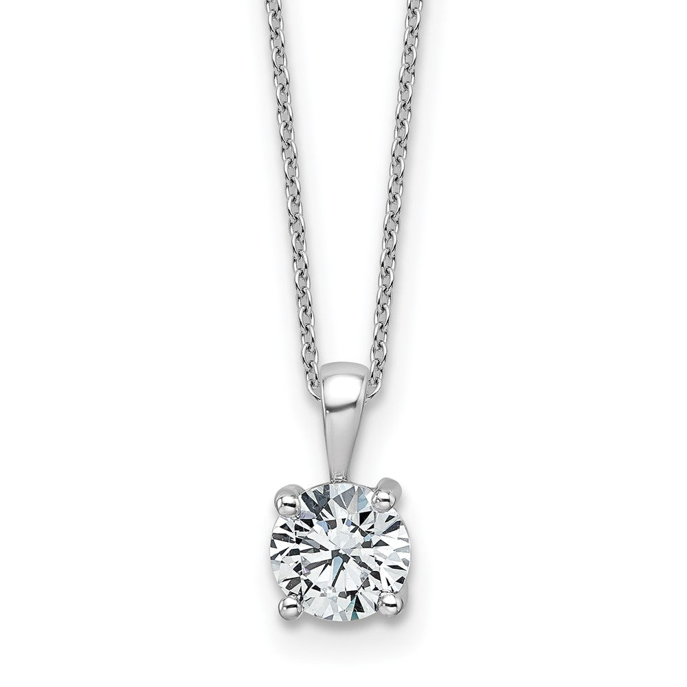 14kw 1ct Cert Lab Grown Dia VS+ F+ Comp 18in 4 Prong Pendant Necklace