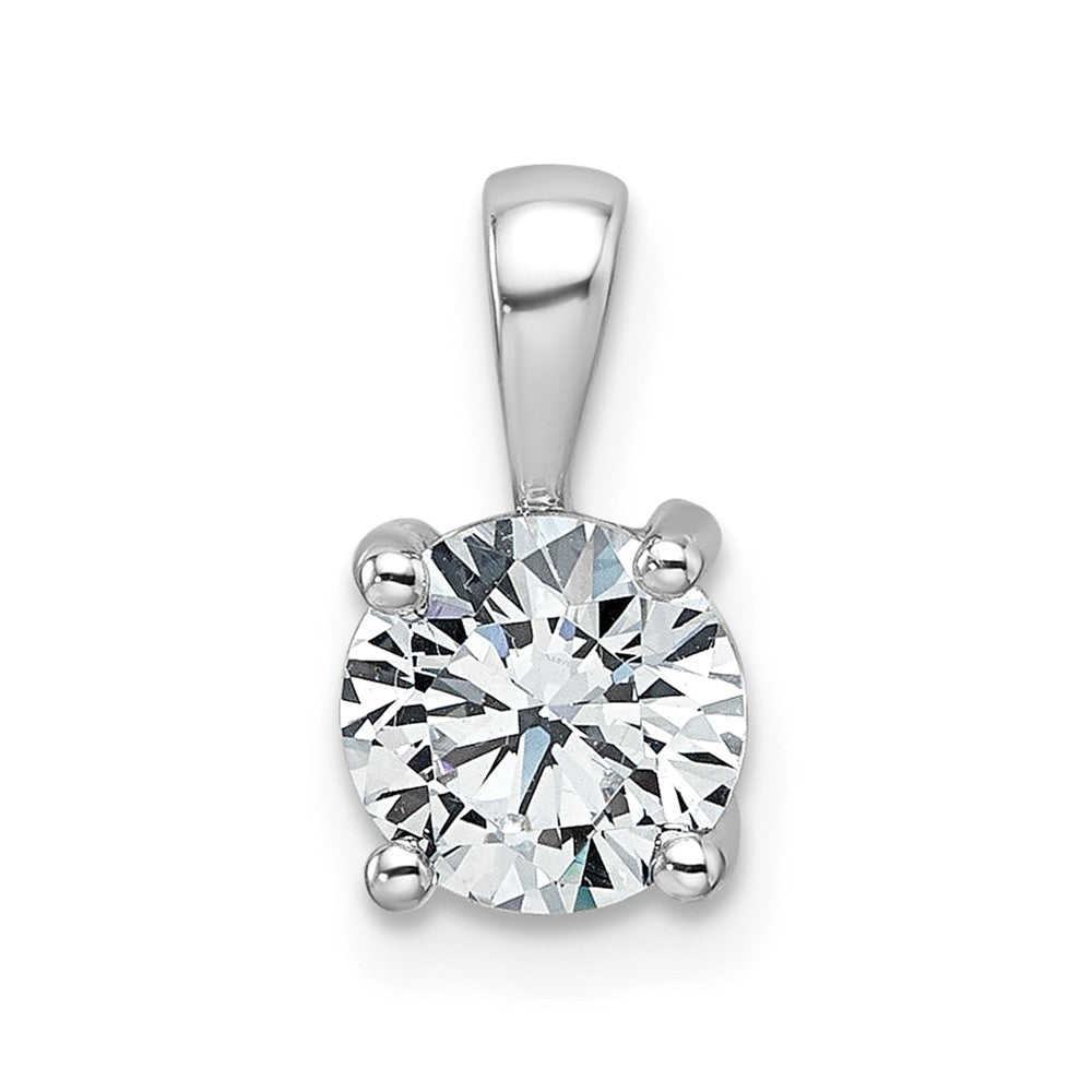 14k White Gold 1 ct Lab Grown Dia VS/SI+ G+ Round Comp 4 Prong Pendant