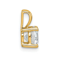 14k 1 ct Lab Grown Diamond VS+ F+ Round Complete 4 Prong Pendant
