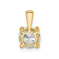 14k 1 ct Lab Grown Diamond VS+ F+ Round Complete 4 Prong Pendant