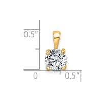 14k 1 ct Lab Grown Diamond VS+ F+ Round Complete 4 Prong Pendant