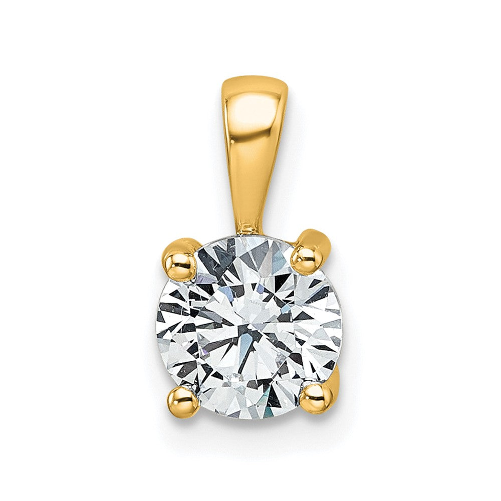 14k 1 ct Lab Grown Diamond VS+ F+ Round Complete 4 Prong Pendant