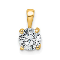 14k 1 ct Lab Grown Diamond VS+ F+ Round Complete 4 Prong Pendant