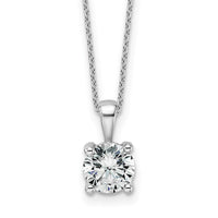 14kw 1 1/2ct Lab Grown Dia VS/SI+ G+ Comp 18in 4 Prong Pendant Necklace