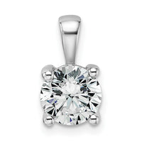 14kw 1 1/2 ct Cert Lab Grown Dia VS+ F+ Round Complete 4 Prong Pendant