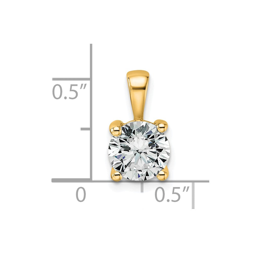 14k 1 1/2 ct Lab Grown Diamond VS+ F+ Round Complete 4 Prong Pendant