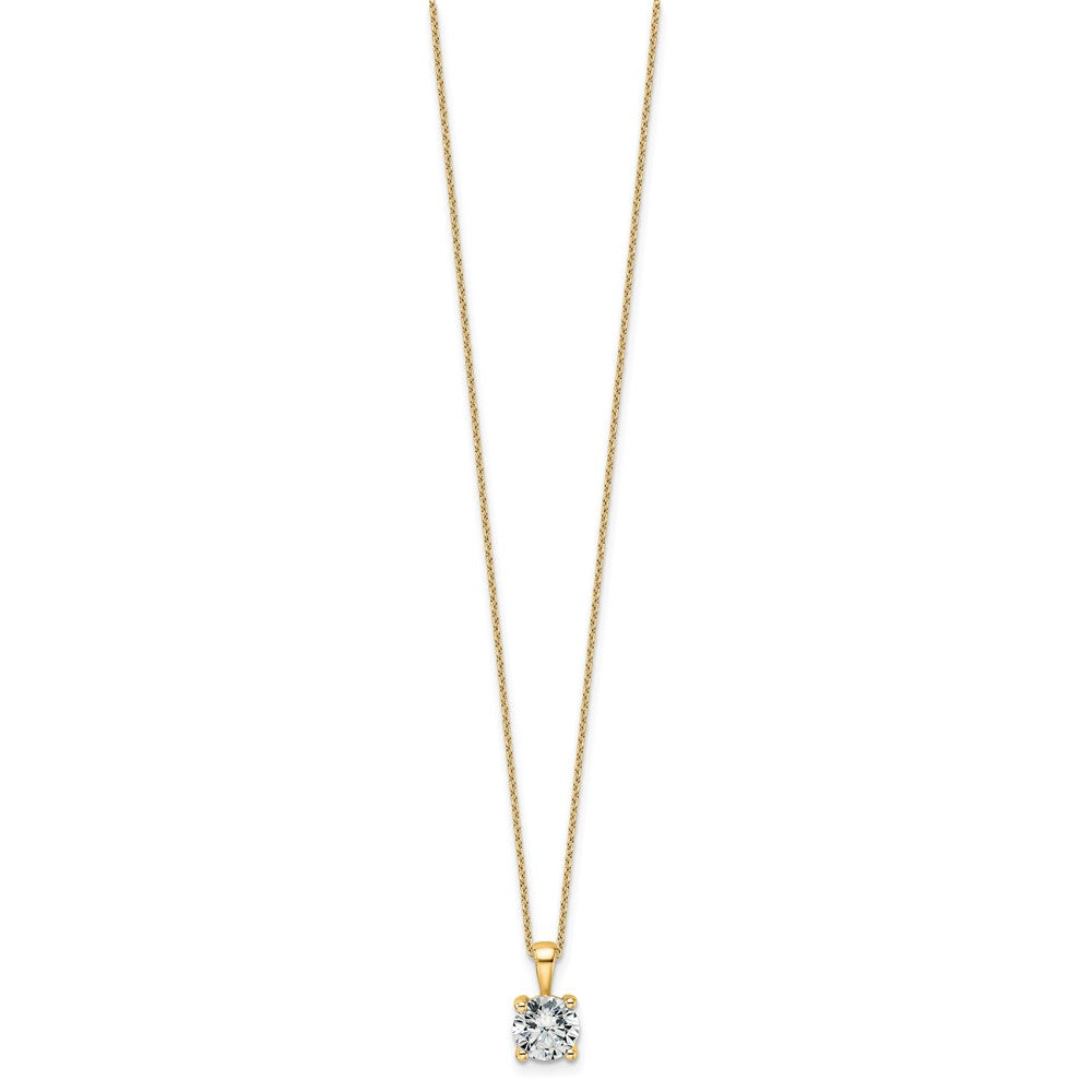 14k 1 1/2ct Lab Grown Dia VS/SI+ G+ Comp 18in 4 Prong Pendant Necklace