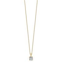 14k 1 1/2ct Lab Grown Dia VS/SI+ G+ Comp 18in 4 Prong Pendant Necklace