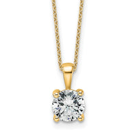 14k 1 1/2ct Lab Grown Dia VS/SI+ G+ Comp 18in 4 Prong Pendant Necklace