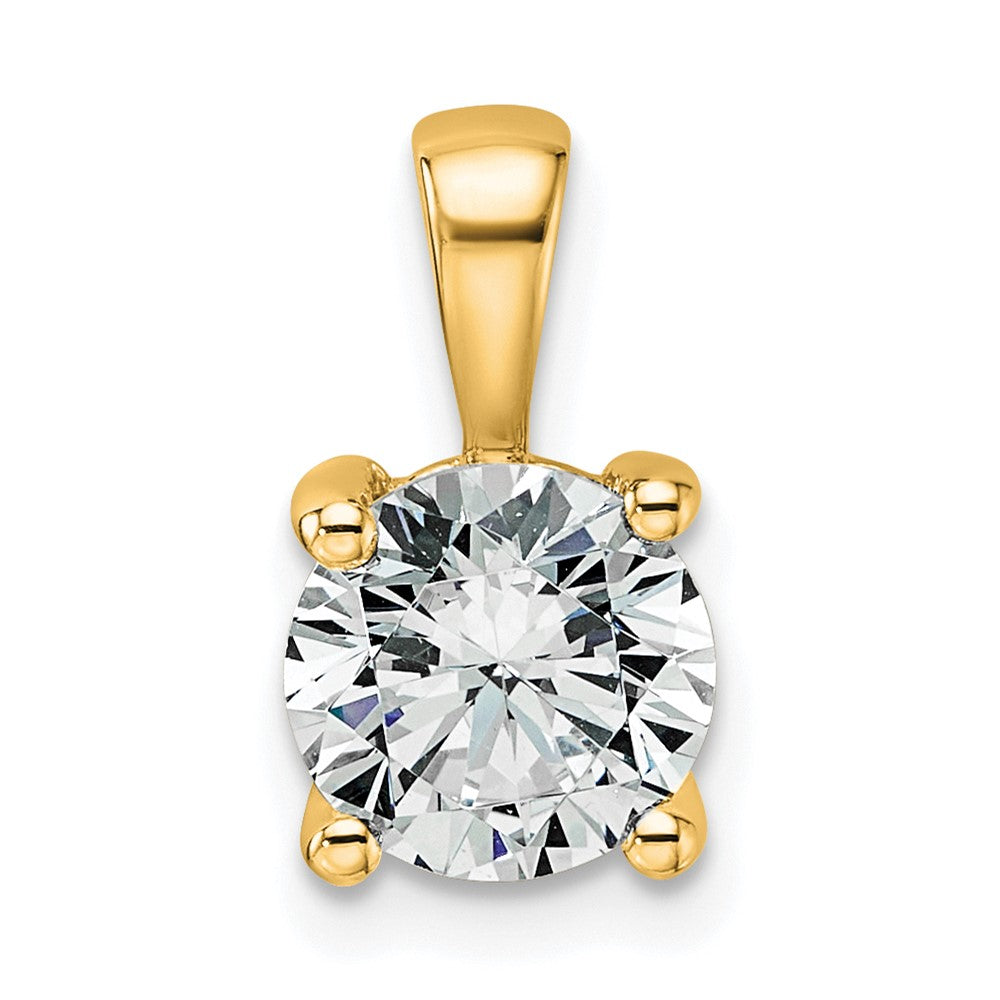 14k 1 1/2 ct Cert Lab Grown Diamond VS+ F+ Round Comp 4 Prong Pendant