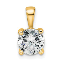14k 1 1/2 ct Cert Lab Grown Diamond VS+ F+ Round Comp 4 Prong Pendant