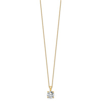 14k 2ct Lab Grown Dia VS+ F+ Comp 18in 4 Prong Pendant Necklace