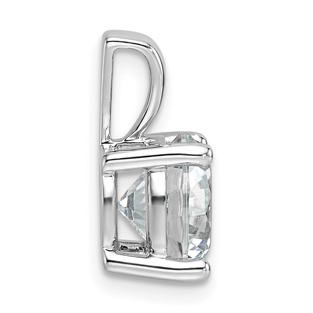 14k White 2 1/2 ct Lab Grown Dia VS/SI+ G+ Round Comp 4 Prong Pendant