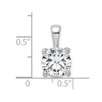 14kw 2 1/2 ct Cert Lab Grown Dia VS/SI+ G+ Round Comp 4 Prong Pendant