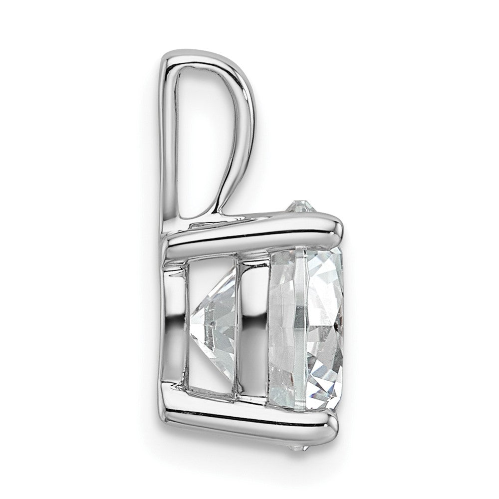 14k White Gold 3 ct Lab Grown Dia VS/SI+ G+ Round Comp 4 Prong Pendant