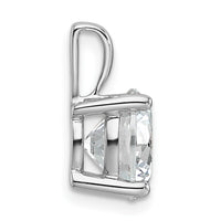 14k White Gold 3 ct Lab Grown Dia VS/SI+ G+ Round Comp 4 Prong Pendant