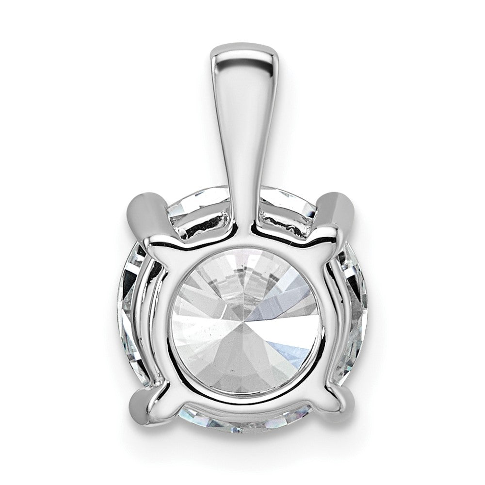 14k White Gold 3 ct Lab Grown Dia VS/SI+ G+ Round Comp 4 Prong Pendant