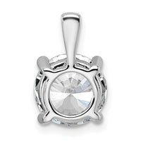 14k White Gold 3 ct Lab Grown Dia VS/SI+ G+ Round Comp 4 Prong Pendant