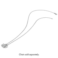 14k White Gold 3 ct Lab Grown Dia VS/SI+ G+ Round Comp 4 Prong Pendant