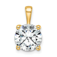 14k 3 ct Lab Grown Diamond VS/SI+ G+ Round Complete 4 Prong Pendant