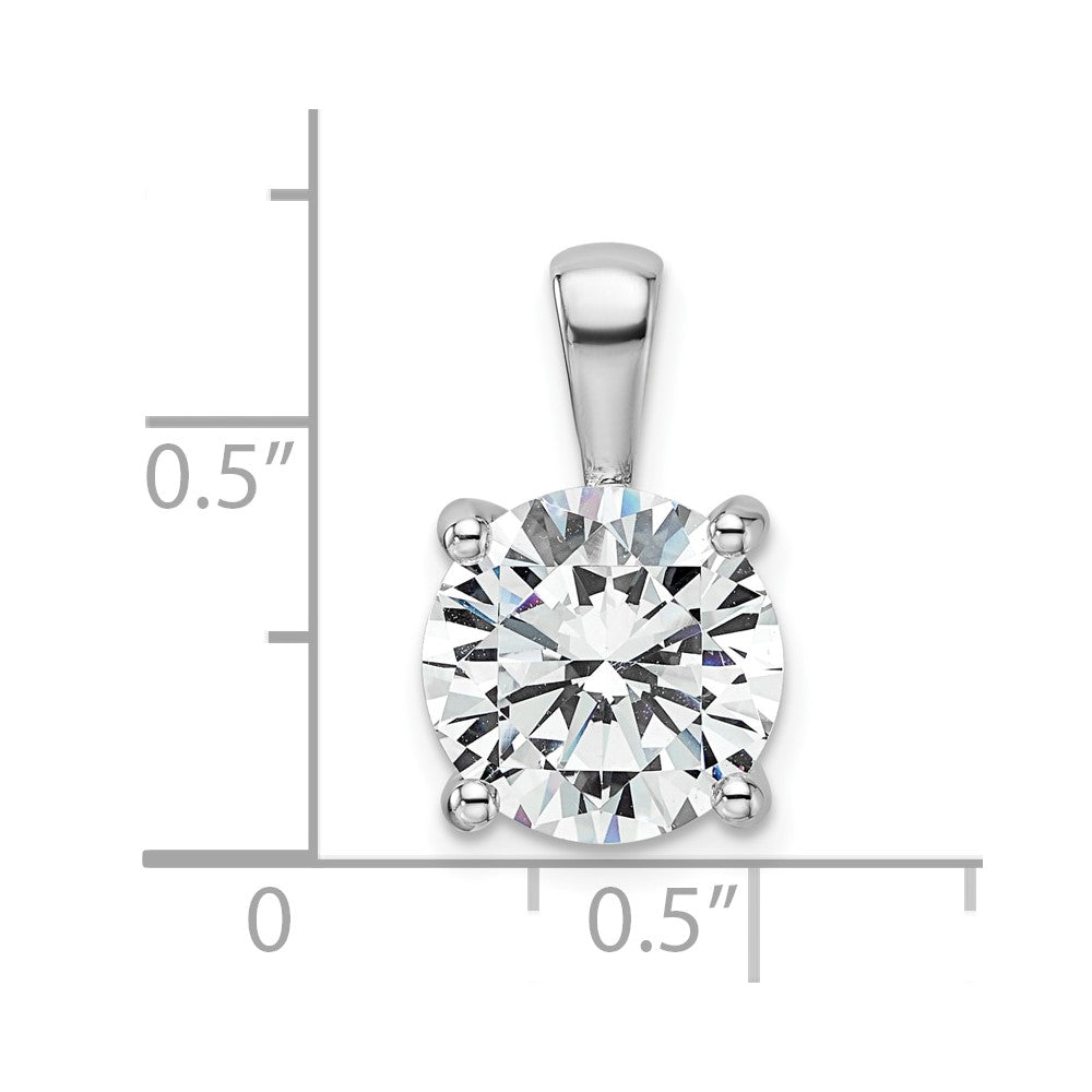 14kw 4 ct Cert Lab Grown Dia VS+ F+ Round Complete 4 Prong Pendant
