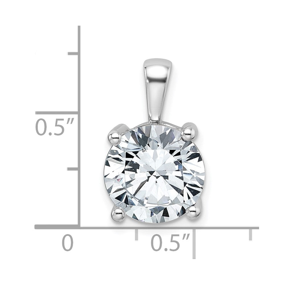 14kw 5 ct Cert Lab Grown Dia VS+ F+ Round Complete 4 Prong Pendant