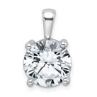 14kw 5 ct Cert Lab Grown Dia VS+ F+ Round Complete 4 Prong Pendant