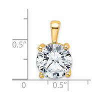 14k 5 ct Lab Grown Diamond VS/SI+ G+ Round Complete 4 Prong Pendant