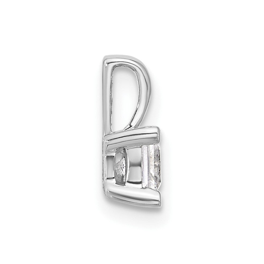 14k White Gold 1/2 ct Lab Grown Dia VS/SI+ G+ Princess Comp 4 Prong Pendant