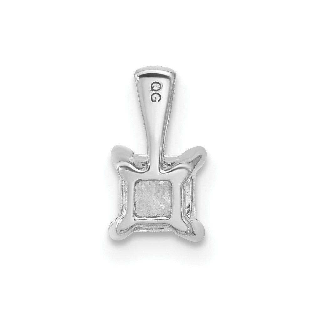 14kw 1/2 ct Cert Lab Grown Dia VS+ F+ Princess Complete 4 Prong Pendant