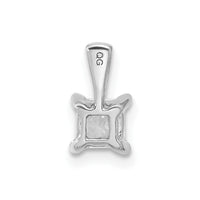 14kw 1/2 ct Cert Lab Grown Dia VS+ F+ Princess Complete 4 Prong Pendant