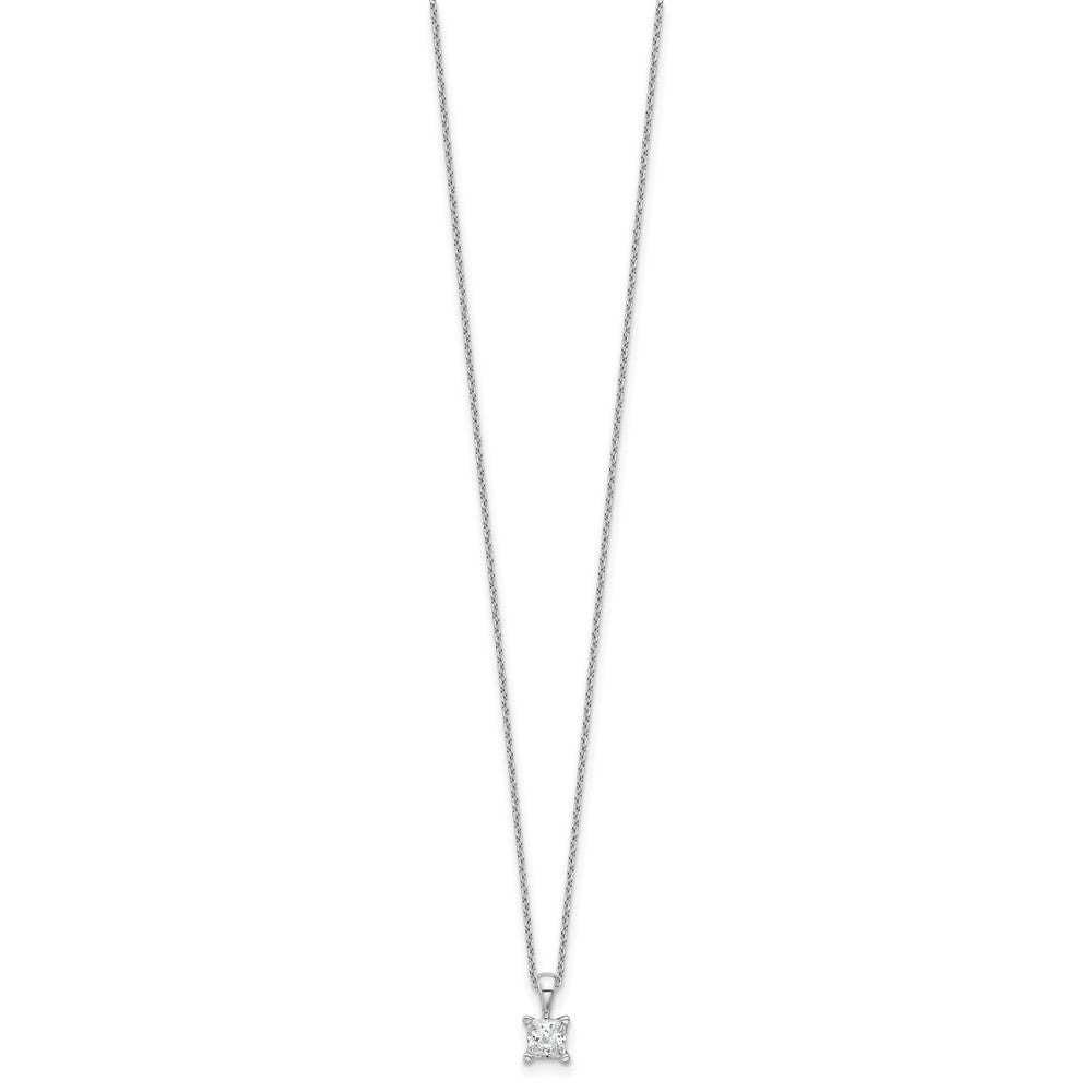 14kw 1/2ct Cert Lab Grown Dia VS/SI+ G+ Princess Comp 18in Necklace