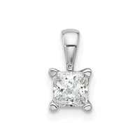 14kw 1/2 ct Cert Lab Grown Dia VS+ F+ Princess Complete 4 Prong Pendant