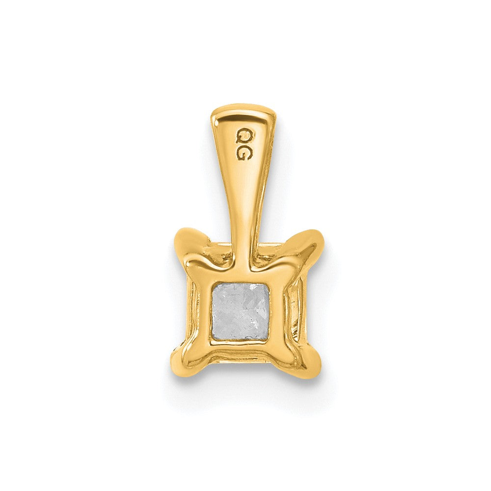 14k 1/2 ct Cert Lab Grown Diamond VS/SI+ G+ Princess Comp 4 Prong Pendant