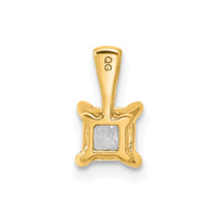 14k 1/2 ct Cert Lab Grown Diamond VS/SI+ G+ Princess Comp 4 Prong Pendant