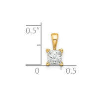 14k 1/2 ct Lab Grown Diamond VS/SI+ G+ Princess Complete 4 Prong Pendant