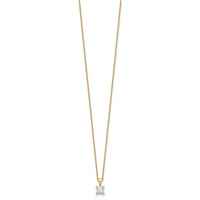 14k 1/2ct Lab Grown Dia VS/SI+ G+ Princess Comp 18in Pendant Necklace