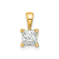14k 1/2 ct Lab Grown Diamond VS/SI+ G+ Princess Complete 4 Prong Pendant