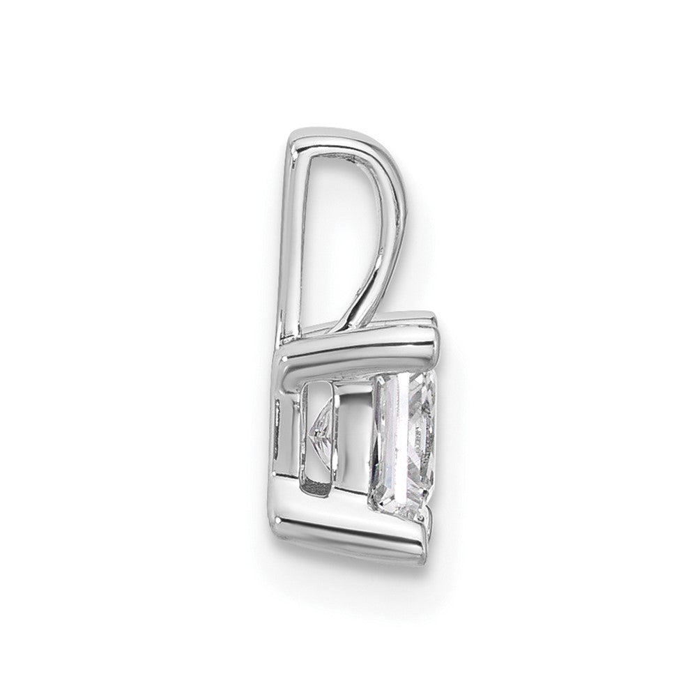 14k White Gold 3/4 ct Lab Grown Dia VS+ F+ Princess Comp 4 Prong Pendant