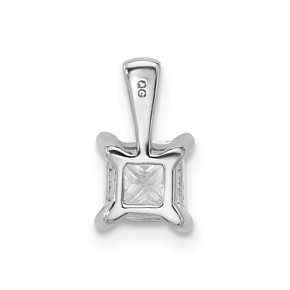 14kw 3/4 ct Cert Lab Grown Dia VS+ F+ Princess Complete 4 Prong Pendant