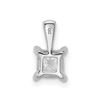 14kw 3/4 ct Cert Lab Grown Dia VS+ F+ Princess Complete 4 Prong Pendant