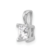 14kw 3/4 ct Cert Lab Grown Dia VS+ F+ Princess Complete 4 Prong Pendant
