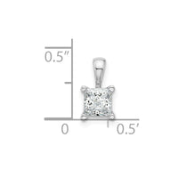 14kw 3/4 ct Cert Lab Grown Dia VS/SI+ G+ Princess Complete 4 Prong Pendant