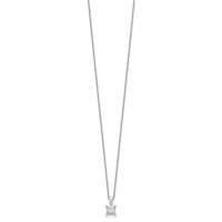 14kw 3/4ct Cert Lab Grown Dia VS+ F+ Princess Comp 18in Pendant Necklace