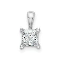 14kw 3/4 ct Cert Lab Grown Dia VS+ F+ Princess Complete 4 Prong Pendant