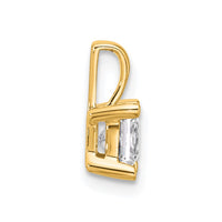 14k 3/4 ct Cert Lab Grown Diamond VS+ F+ Princess Comp 4 Prong Pendant